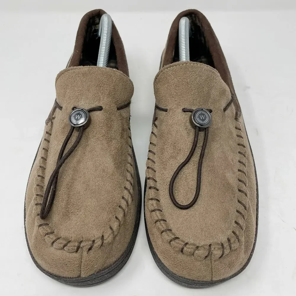 32 Degree Heat Faux Suede Moccasins Slippers Thinsulate 8.5-9.5 Mens